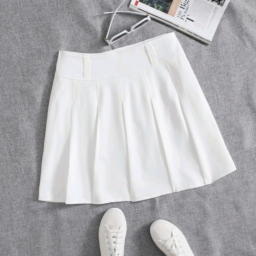 White Pleated Skirt